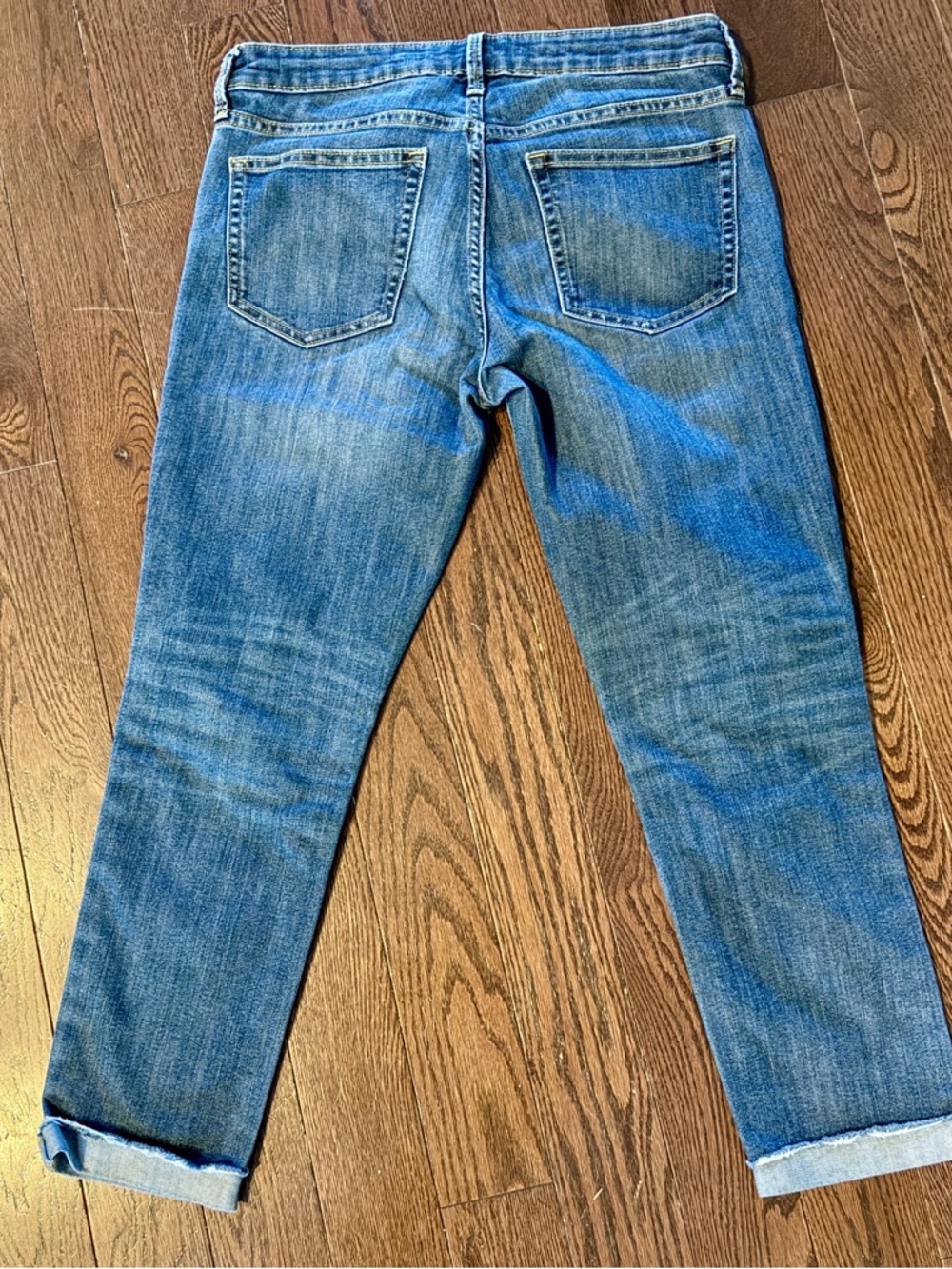 GAP Girlfriend Jeans in Dark Blue Denim - Picture 2 of 6